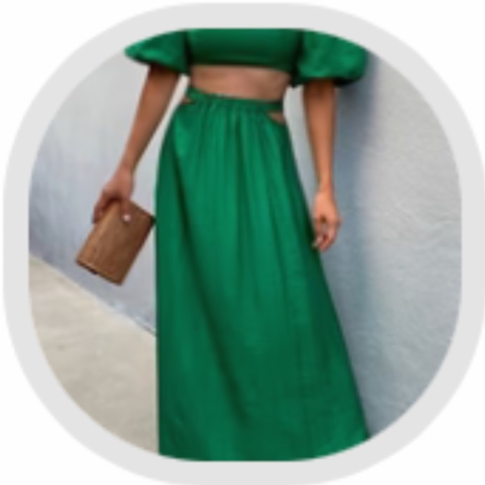 Runaway The Label Seven Wonders Emerald Green Skirt Set